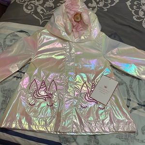 Size 2T toddler girl jackets. Unicorn one is brand new tag still on